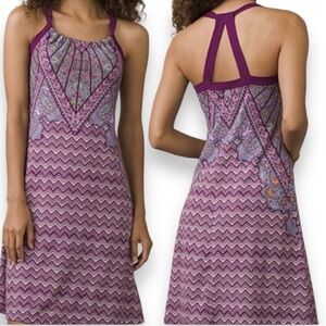 PrAna Quinn Racerback Midi Athleisure Dress in Grapevine Samba